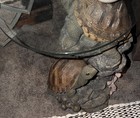 Resin Turtle Figurine Table With Glass Top