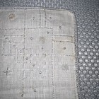 Vintage Linen Embroidered W  Lots Of Open Cutwork Hand Hemstitched Handkerchief