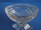 Anglo Irish Style Cut Glass Pedestal Master Open Salt Cellar Serrated Under Rim