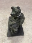 Vintage Black Bear Stone Figurine Collectible Sculpture Animal Art Home Decor