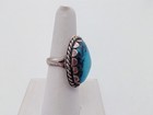 Vintage Navajo Handmade Sterling Silver Natural Turquoise Ring Sz 7
