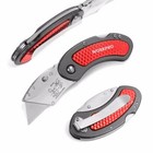 Workpro 3pcs Folding Utility Knife Set Quick Change Blade W 10pcs Extra Blades