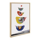 Sylvie Family Tree 4 Birds  Giraffe Love And Three Elephants Framed Canvas Wa   