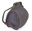 Scarce 17th Century European Leather Costrel Bottle For Cider Or Water C 1670