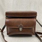 Vintage Perrin  202 Camera Bag Brown Leatherette Hard Case Shoulder Usa