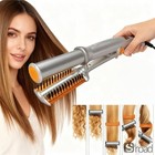 Automatic Rotating Curling Iron   Straightener Brush 2-in-1 Digital Styler