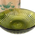 Vintage Indiana Green Avacado Salad Bowl 5 Piece Set With Box  no Spoon fork 