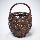 Vtg Japanese Bamboo Ikebana Wedding Flower Basket 13 5 h 9 5 dia