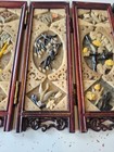 Chinese Antique Tabletop 6 Section Screen Hand Carved Soapstone And Jade  nice  