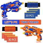 2 Pack Blaster Guns Boys Toy-with 60 Soft Foam Darts Bullets  2 Wrist Bands-v   