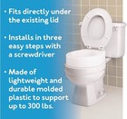 Carex Elongated Hinged Toilet Seat Riser  Adds 3 5    Height  300 Lbs