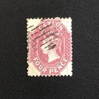 Ceylon 1863 - 4d Stamp-four Pence-queen Victoria-used-sg 52    