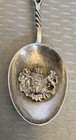 1906 English Antique Sterling Silver Souvenir Spoon Cutout Handle Heraldic Cs fs