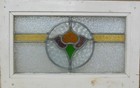 Floral Midsize Old English Leaded Stained Glass Window 24 5  X 19 