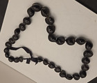 Kukui Tree Nut Lei Necklace Black  Hawaiian Beach Tropical Traditional