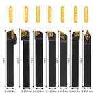 21pcs 12mm Shank Indexable Carbide Lathe Turning Insert Tool Holder Bit Set New