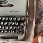 Vintage Olympia De Luxe Sm3 Typewriter Green With Case Made In Germany Read