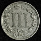 1865 Three Cent Nickel Piece Au E152 Ktcm