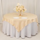 Beige Satin 72x72  Square Table Overlay Smooth Finish Party Catering Decorations