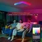 Smart Led Ceiling Light Wifi  13in Rgb Flush Mount Lighting Fixture With Remo   