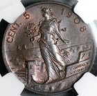 1908 Ngc Ms 64 Italy 5 Centesimi Woman Ship Rare Key Coin Pop 2 1  24112202c 