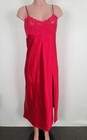Victoria s Secret Long Gown Medium Red Satin Sleeveless Slit Nightgown Vintage