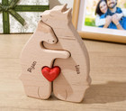 Personalized Wooden Puzzle Bear Family  Gift For Dad Mom  Home Decor
