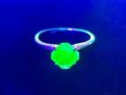 14k Gold Uranium Glass Ring Green Square Cut Solitaire Size 6 5