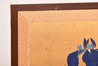 Japanese Vtg 2 Panel Folding Screen Asian Byobu Painted Chinese 23x17 Antique