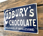 Vintage Cadbury s Chocolate Dome Oil Porcelain Gas Service Pump Station Sign