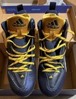Rare Adidas Mens 12 Football Lacrosse Cleats Blue Gold High Top Shoes Excellent