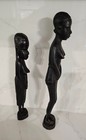 Vintage Hand-carved African Ebony Wood Tribal Figurines  Set Of 2