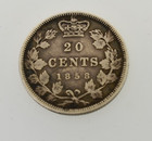 1858 20 Cent Canadian Victoria Twenty Cents Silver Coin