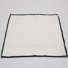 Roda Nwt 100  Linen Pocket Square In Ivory With Black Trim Made In Italy