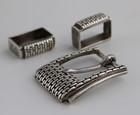 Vtg Gorgeous Sterling Silver Bandero Belt Buckle And Slides