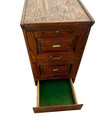 Vintage Tiger Oak File Cabinet Two Drawers Paneled Locking Top Hidden Drawer
