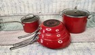 Kitchenaid Cookware 7pc Candy Apple Red- 8  10  12  Pans Skillets 3qt   8qt Pots