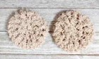 Crochet Handmade Kitchen Scrubbies Reusable Dish Sponge 4 Inch Brown Tan 2pc Set