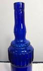 Vintage Cobalt Blue Glass Ornate Wine Bottle 13    Tall