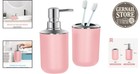 Chic 2-piece Pink Bathroom Accessories - Shatterproof Soap Dispenser   Holder