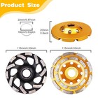 4pc 4-1 2  Diamond Cup Grinding Wheels Double Row Concrete 18 Seg Angle Grinder