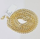 10k Real Gold Cuban Curb Link Chain 4mm Solid Necklace 18 20 24 26 Inch