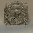 Antique Crystal Glass Inkwell Swirl Motif C 1890 2in By 2 In  Waves
