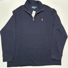Nwt Vintage Men   s Polo Ralph Lauren Half Zip Sweater Navy Blue Size Xl