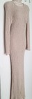 By The River Ribbed Maxi Sweater Dress Long Sleeves Bodycon Beige Size Large