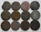 Lot Of 12 Nasty Cull Large Cents No Date Damaged Corroded Holed Etc  Nasty Culls