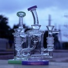 7  Assorted Color Hookah Water Pipe Incycler  Recycler Glass Tobacco Bong