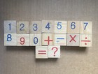 Lot Of 45 Wooden Alphabet Abc   Number Toy Children Blocks- Educational