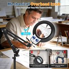 12x 30x 2-in-1 Floor Magnifier Adjustable Arm Dimmable Craft Repair Light