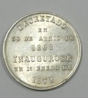 1871 Peru Arequipa Railway Inauguration Silver Medal 5 12g Almost Uncirculated